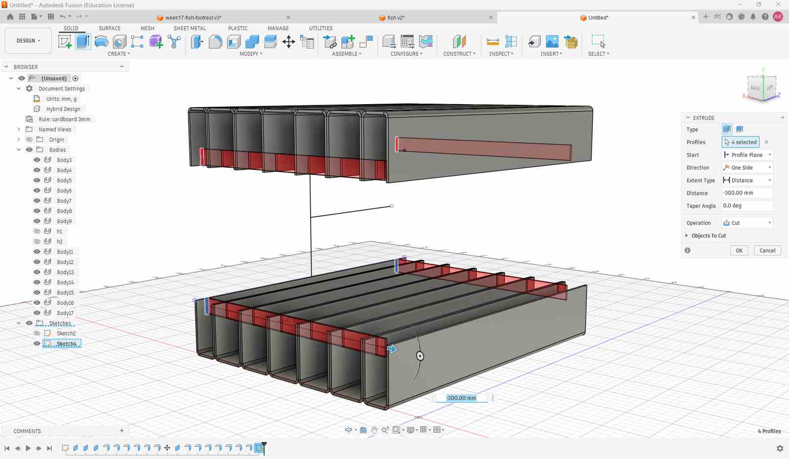 Used the slot on the vertical support panel to cut through the horizontal supports. Without this, the horizontal slot would not withstand shear force.